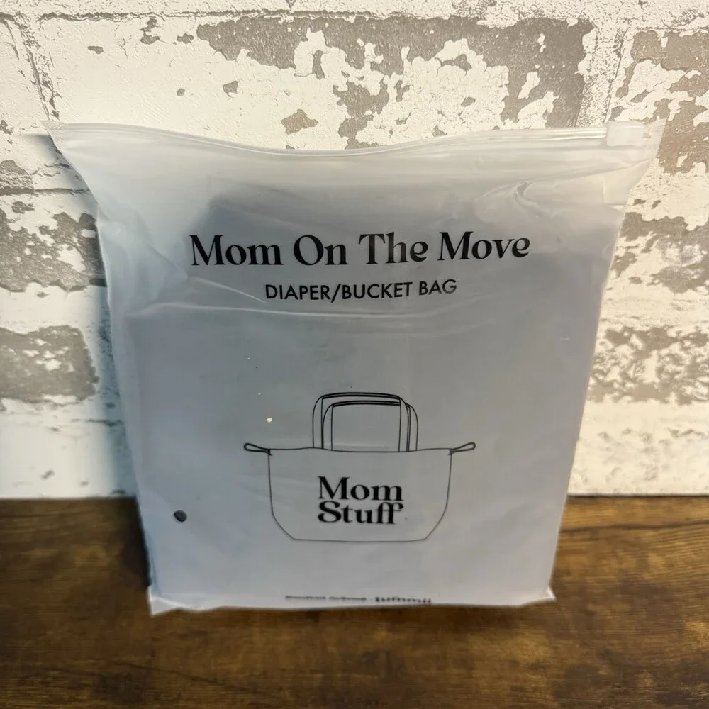 NEW - Mom Stuff Tote Bag - Navy Blue - Diaper/Bucket Bag